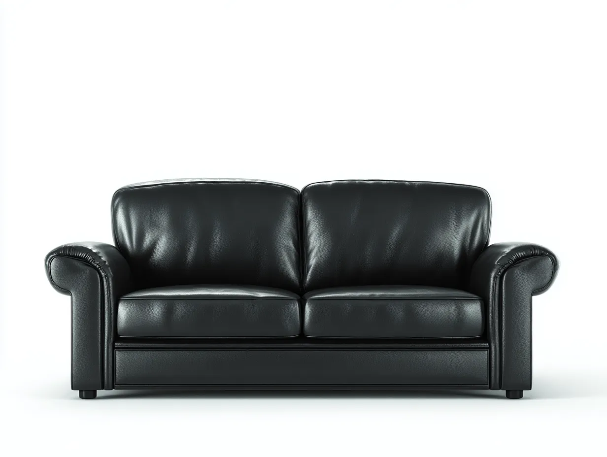 Sofa 2-Sitzer - Echtleder 162x88x80 cm - schwarz - für Wohnzimmer - klassisches Design-Abodeilo