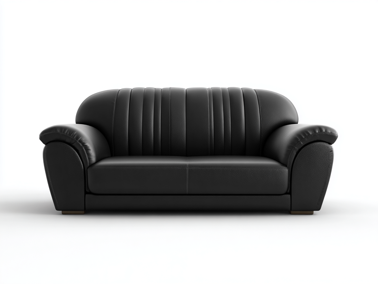 Sofa 2-Sitzer - Echtleder 162x90x82 cm - schwarz - für Wohnzimmer - klassisches Design-Abodeilo