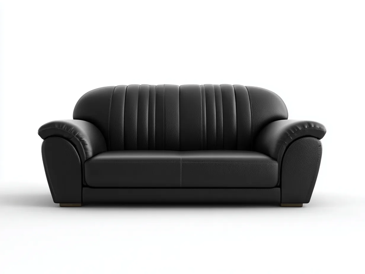 Sofa 2-Sitzer - Echtleder 162x90x82 cm - schwarz - für Wohnzimmer - klassisches Design-Abodeilo