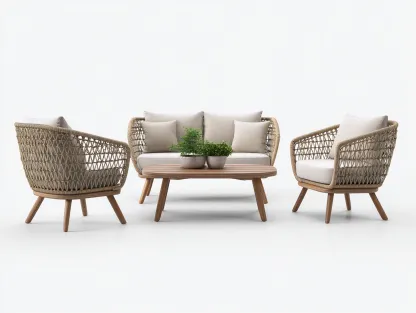 Outdoor Sofa Set - Rattan - Sofa 16x75x80 cm - Natur/Hellbeige - für Garten - modernes Design-Abodeilo