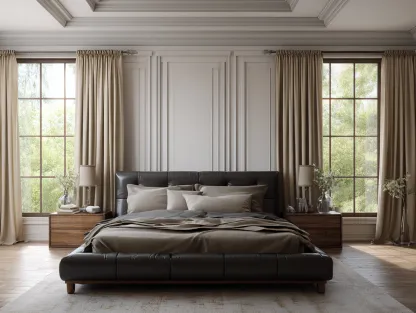 Doppelbett - Echtleder 200x180x110 cm - dunkelbraun - geeignet für Schlafzimmer - modernes Design-Luxeoli