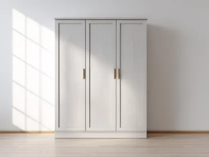 Kleiderschrank - Holz 120x55x190 cm - hellgrau - für Schlafzimmer - modernes Design-Luxeoli