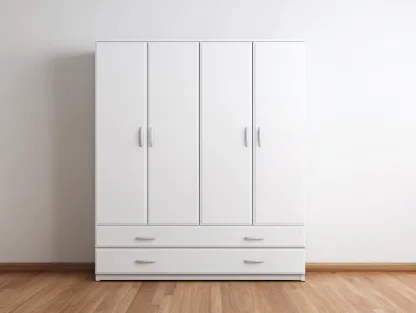 Kleiderschrank Holz 180x52x200 cm - weiß - geeignet für Schlafzimmer - modernes Design-Luxeoli