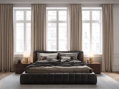 Doppelbett Leder 200x180x110 cm - schwarz - geeignet für Schlafzimmer - modernes Design-Luxeoli