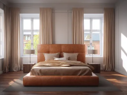 Doppelbett aus echtem Leder 200x160x110 cm - braun - für das Schlafzimmer - modernes Design-Luxeoli