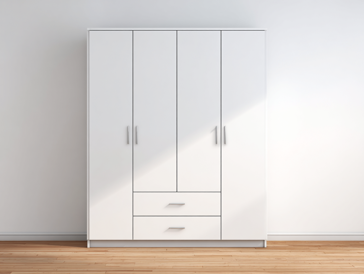 Kleiderschrank Holz 120x52x190 cm - weiß - geeignet für Schlafzimmer - modernes Design-Luxeoli