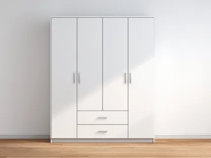 Kleiderschrank Holz 120x52x190 cm - weiß - geeignet für Schlafzimmer - modernes Design-Luxeoli