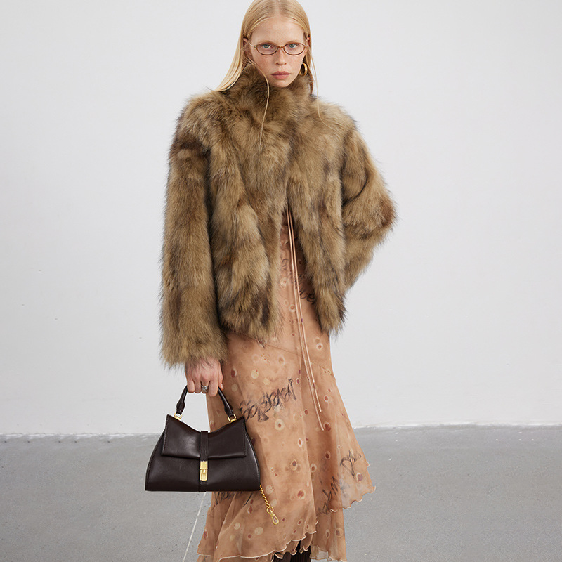 VYRA High-End Two-Tone Gradient Dense Fur Coat