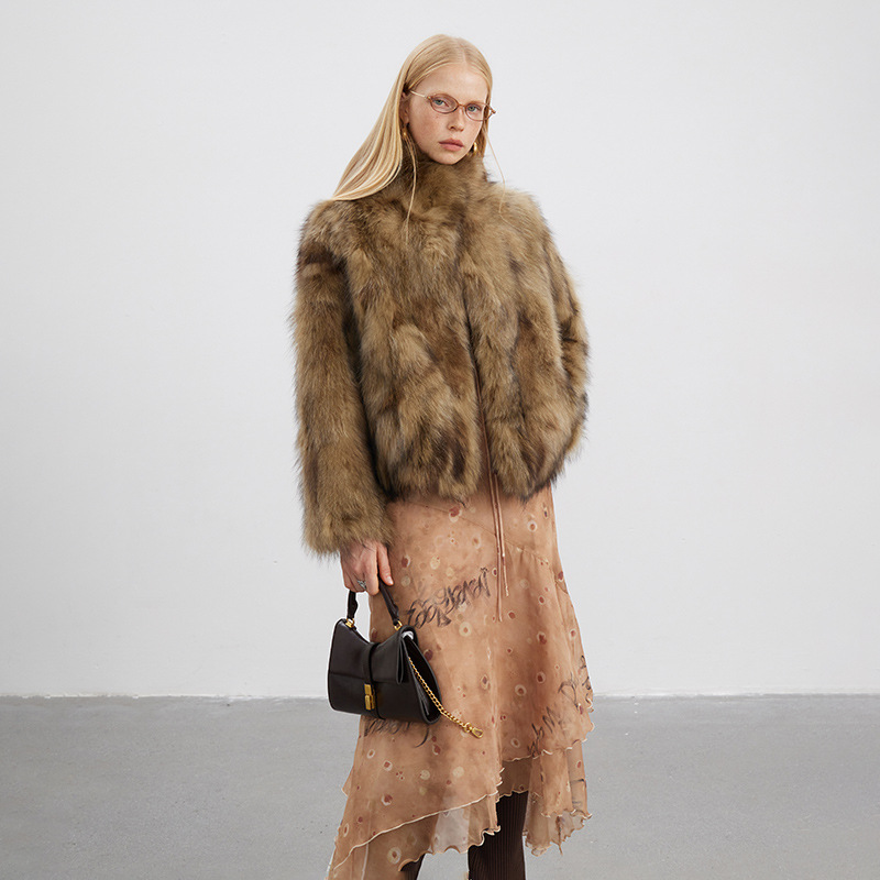 VYRA High-End Two-Tone Gradient Dense Fur Coat