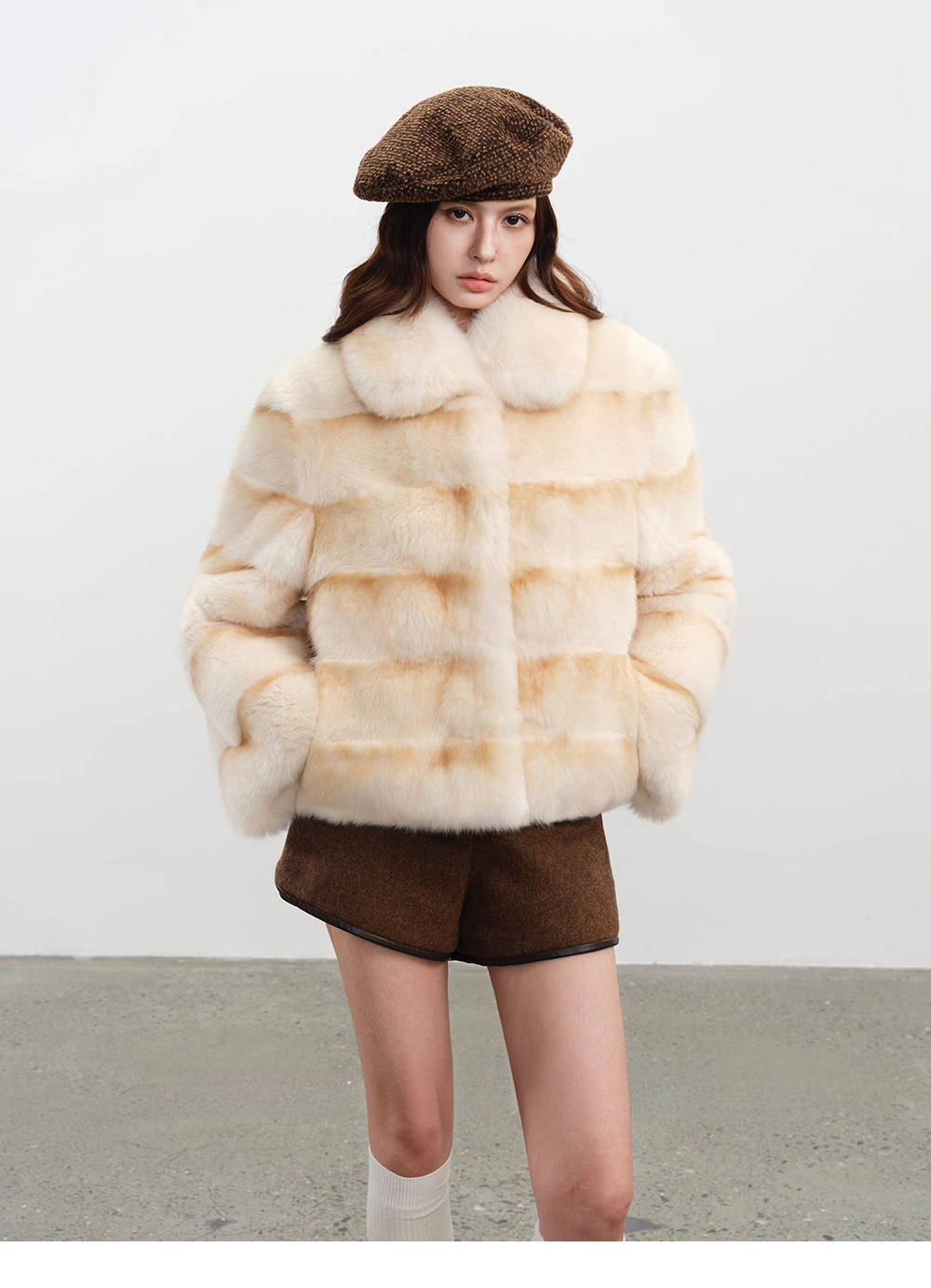 VYRA  Square Collar Horizontal Row Jacket