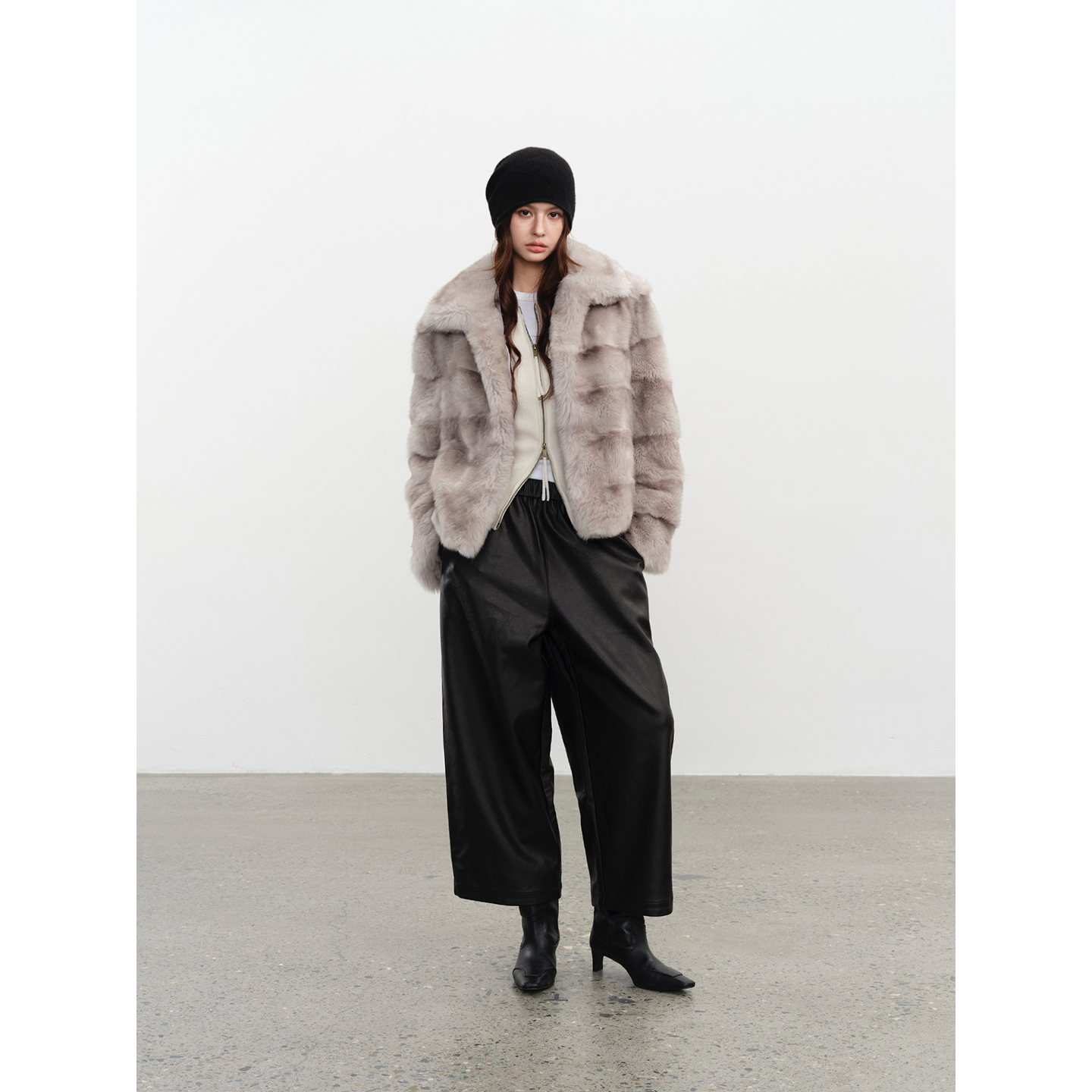 VYRA  Square Collar Horizontal Row Jacket