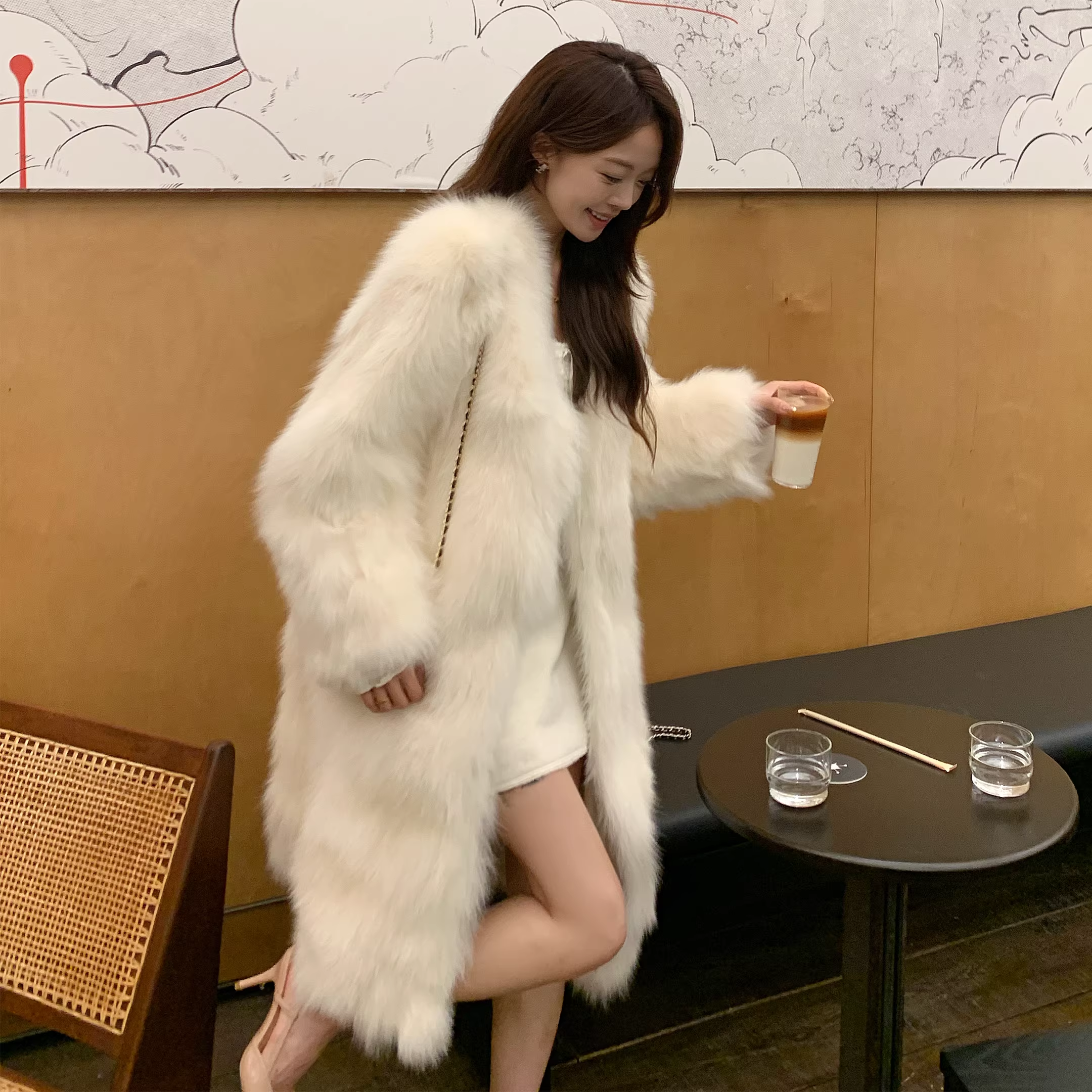 VYRA    Midi Faux Fur Coat