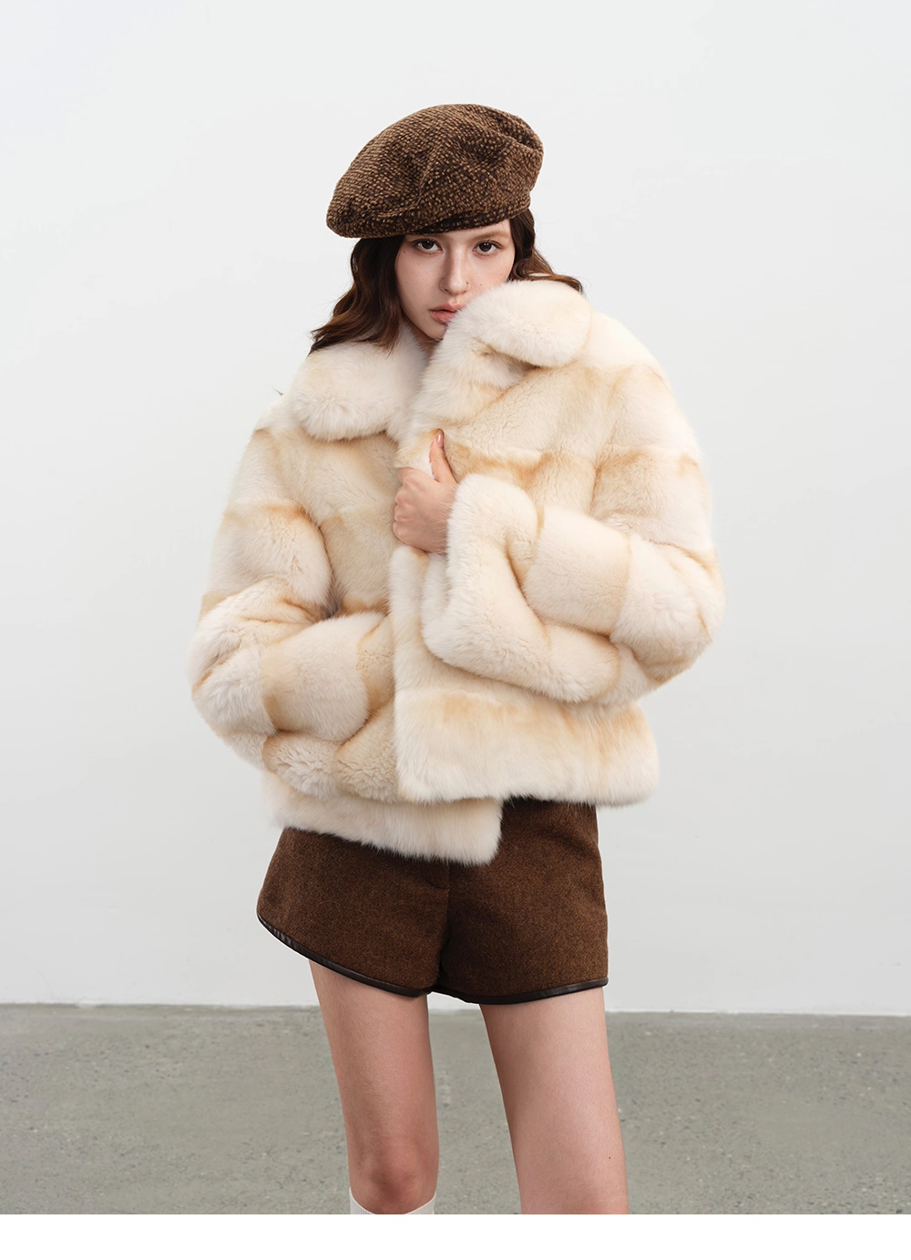 VYRA  Square Collar Horizontal Row Jacket