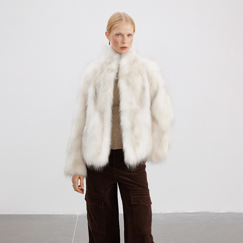 VYRA High-End Two-Tone Gradient Dense Fur Coat