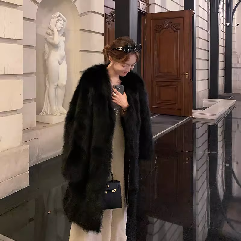 VYRA    Midi Faux Fur Coat