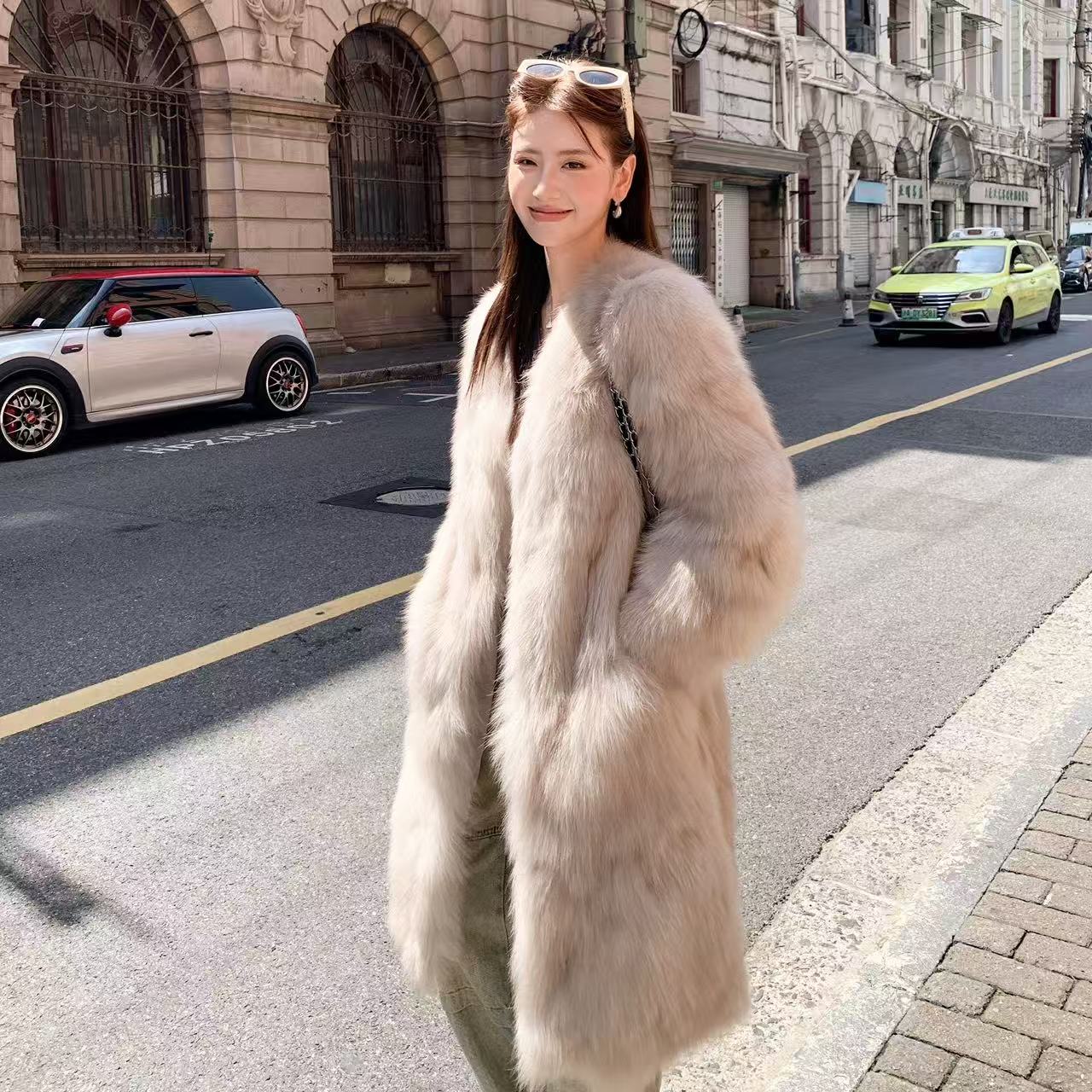 VYRA    Midi Faux Fur Coat