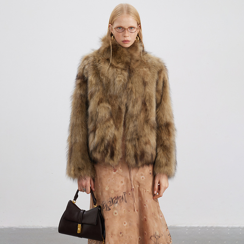 VYRA High-End Two-Tone Gradient Dense Fur Coat