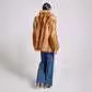 VYRA Vintage Style Golden  Fur Coat