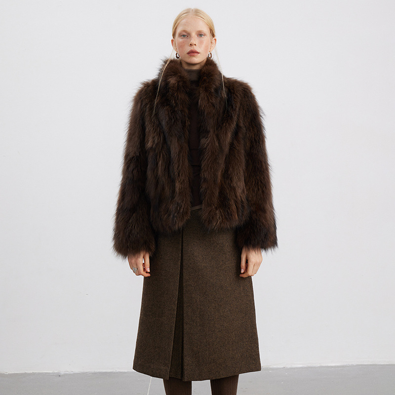 VYRA High-End Two-Tone Gradient Dense Fur Coat