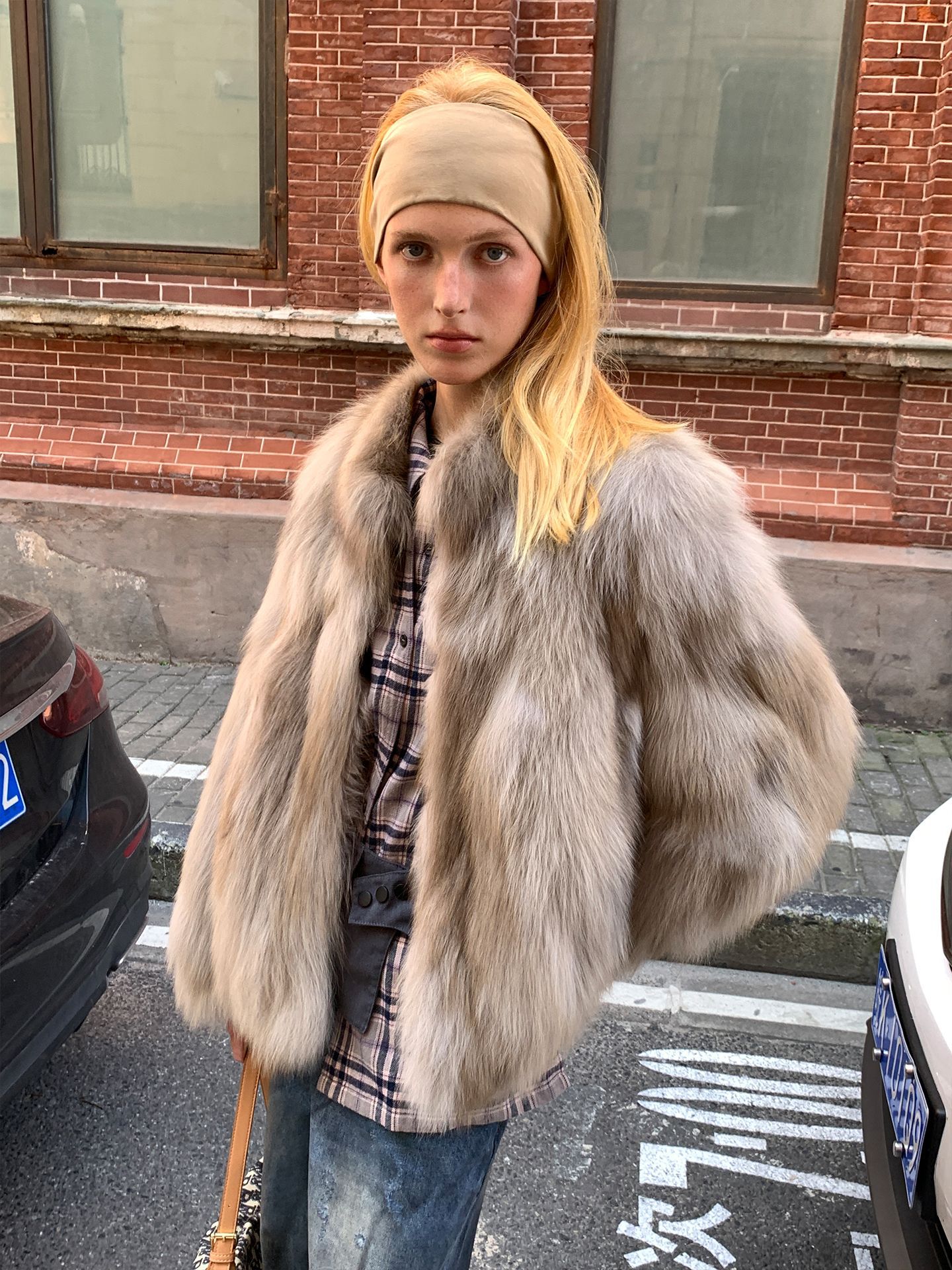 VYRA Youth Style Stand Collar Furry Coat