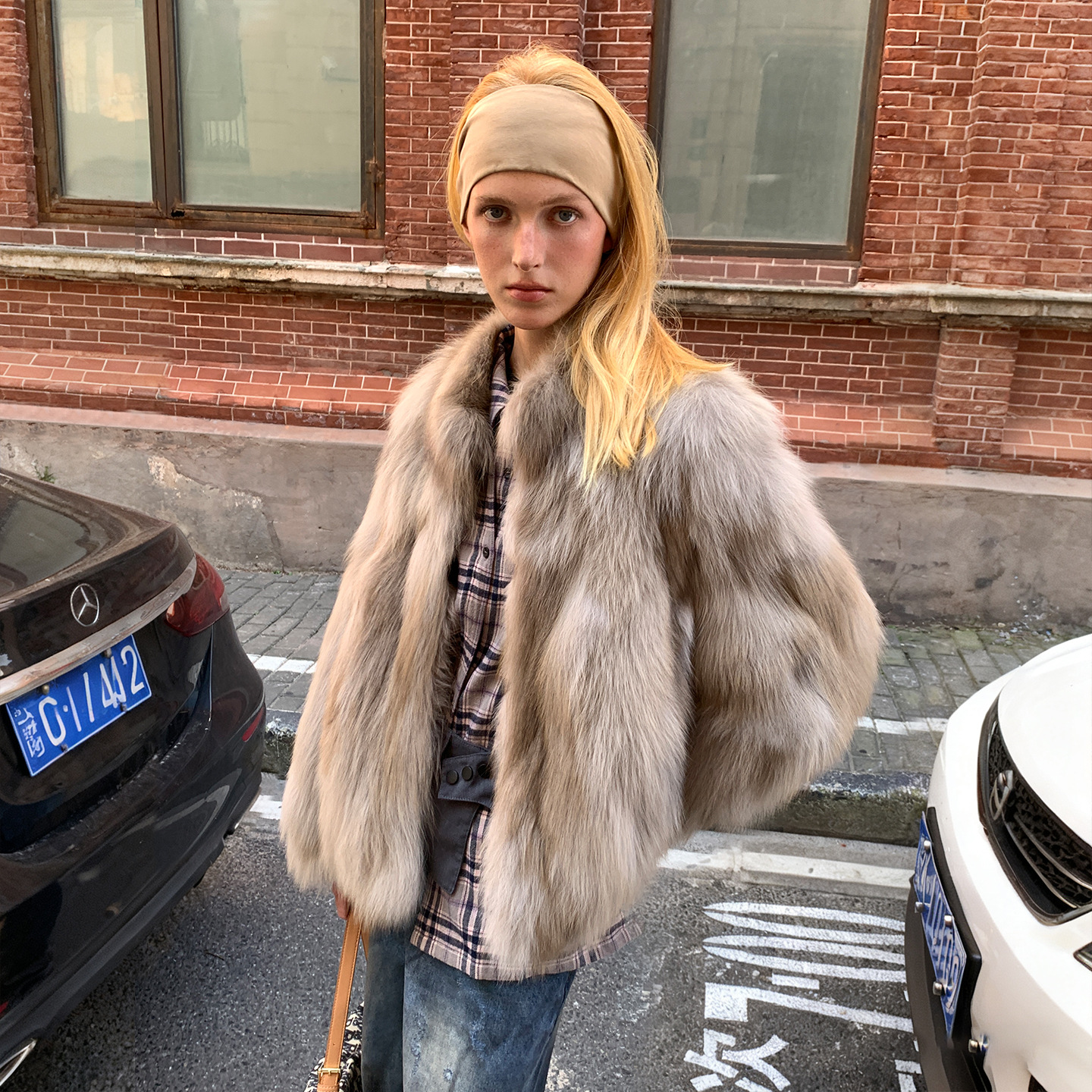 VYRA Youth Style Stand Collar Furry Coat