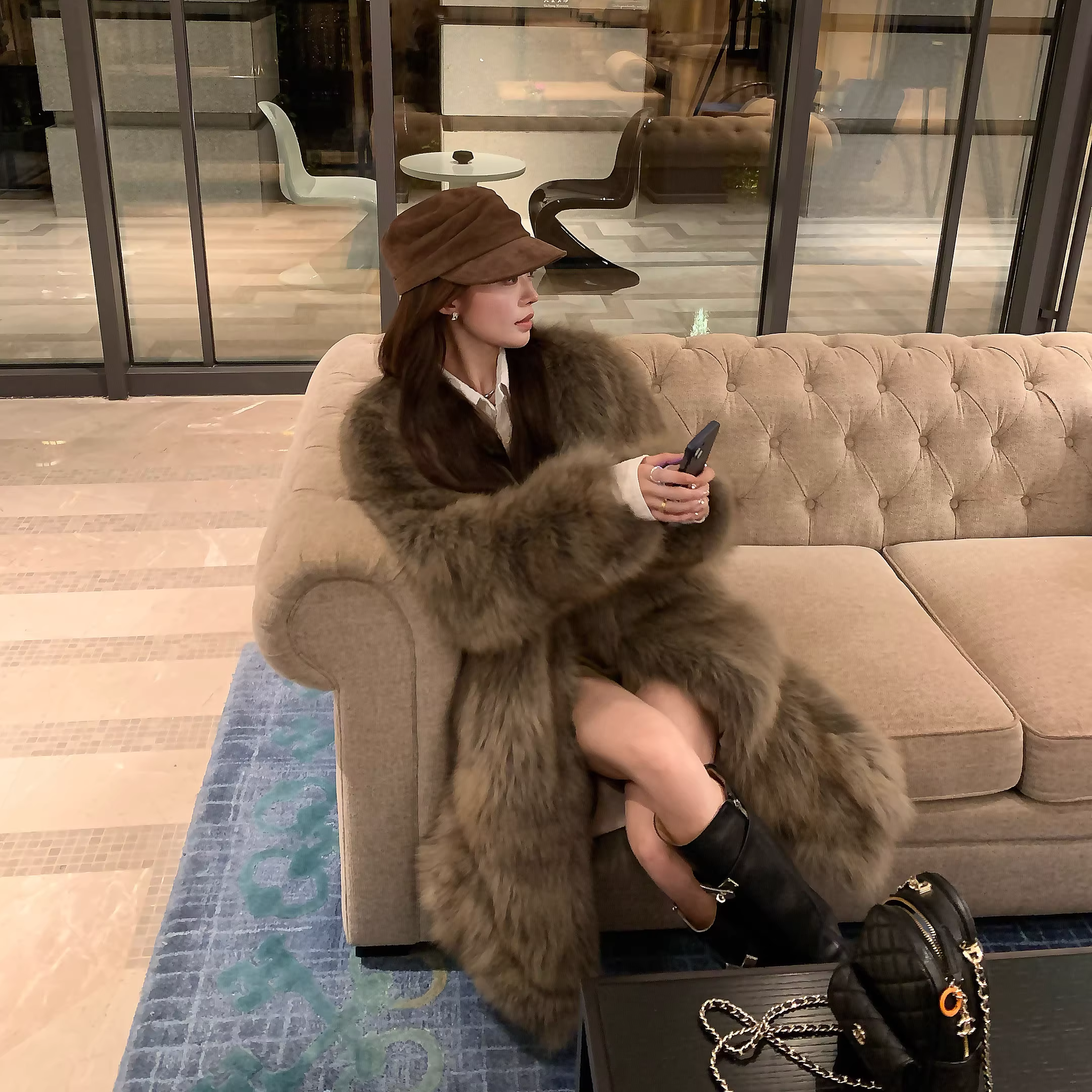 VYRA    Midi Faux Fur Coat