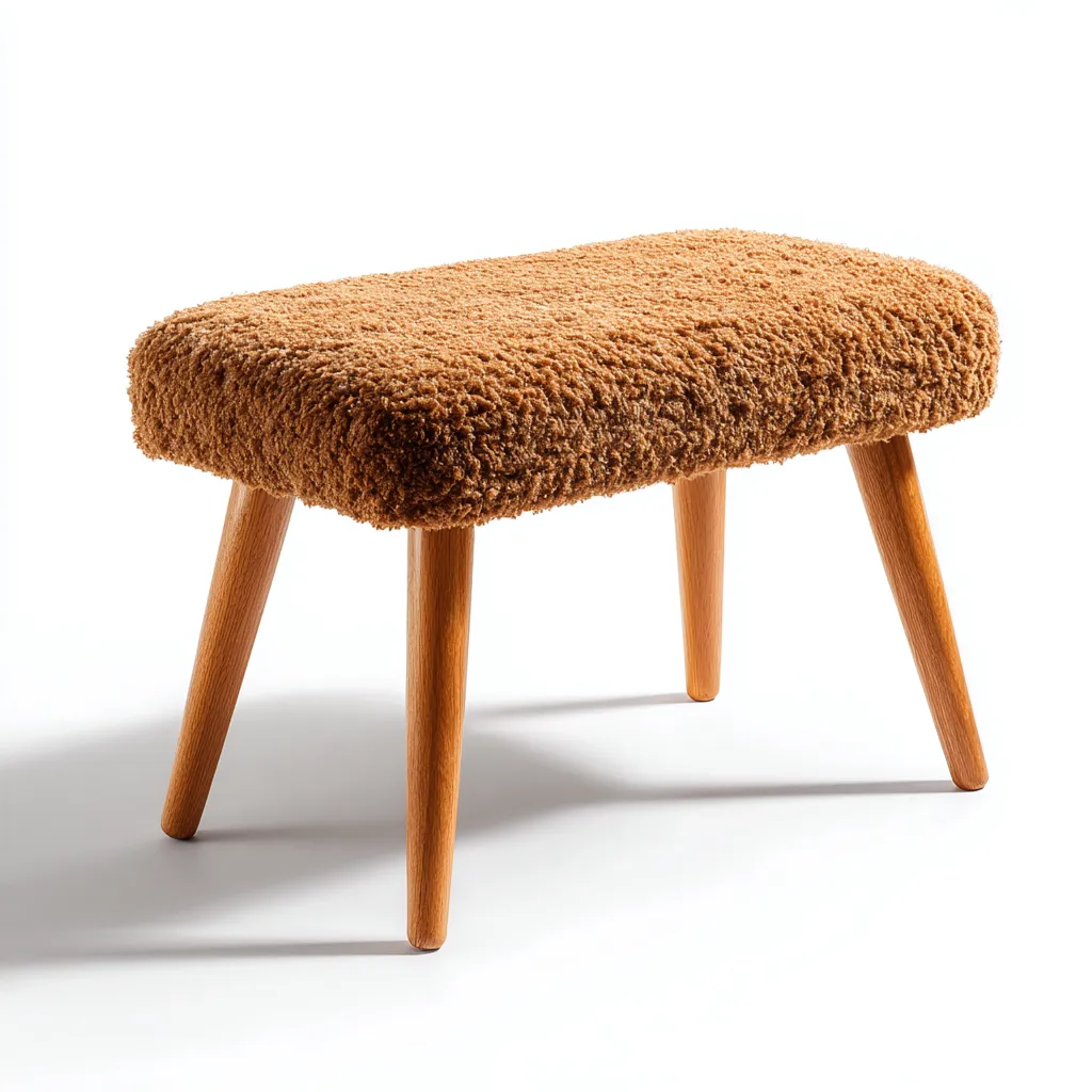 Banc de lit-bois-tissu-82x38x44 cm-marron-design moderne-Nicheara