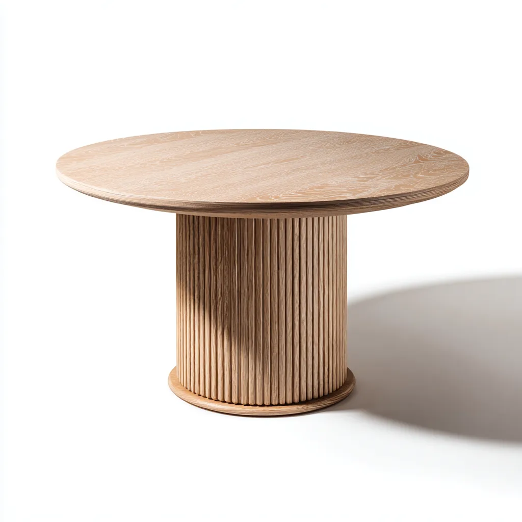 Table à manger - bois - 135x135x75 cm - naturel - style contemporain-Nicheara