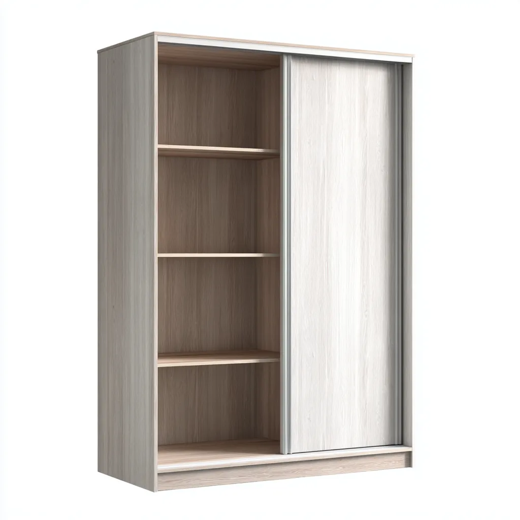 Armoire-panneaux bois-110x55x190 cm-chêne clair-design moderne-Nicheara