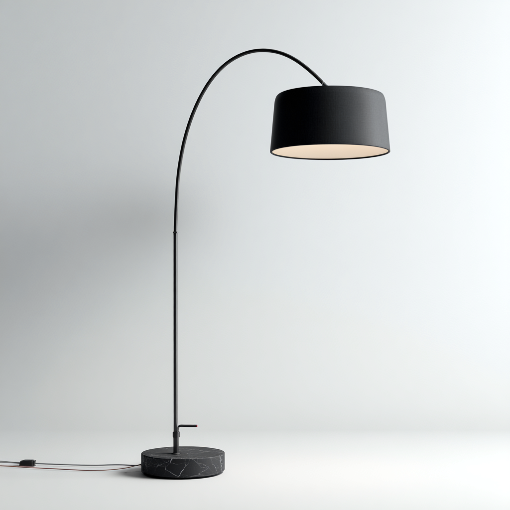 Lampadaire-métal-42x38x178 cm-noir-style moderne-Nicheara