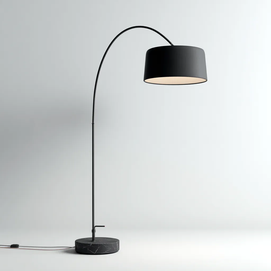 Lampadaire-métal-42x38x178 cm-noir-style moderne-Nicheara