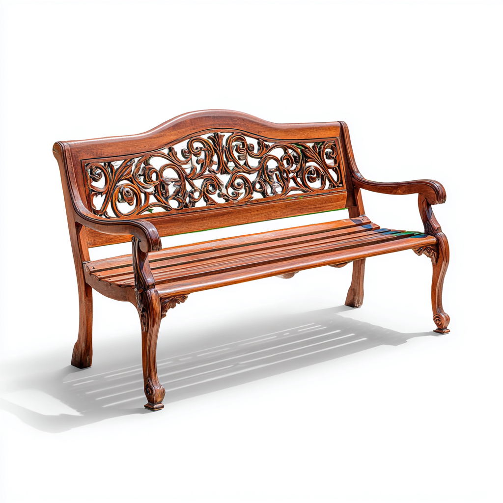 Banc de jardin - bois - 151x49x87 cm - brun verni - style décoratif-Nicheara