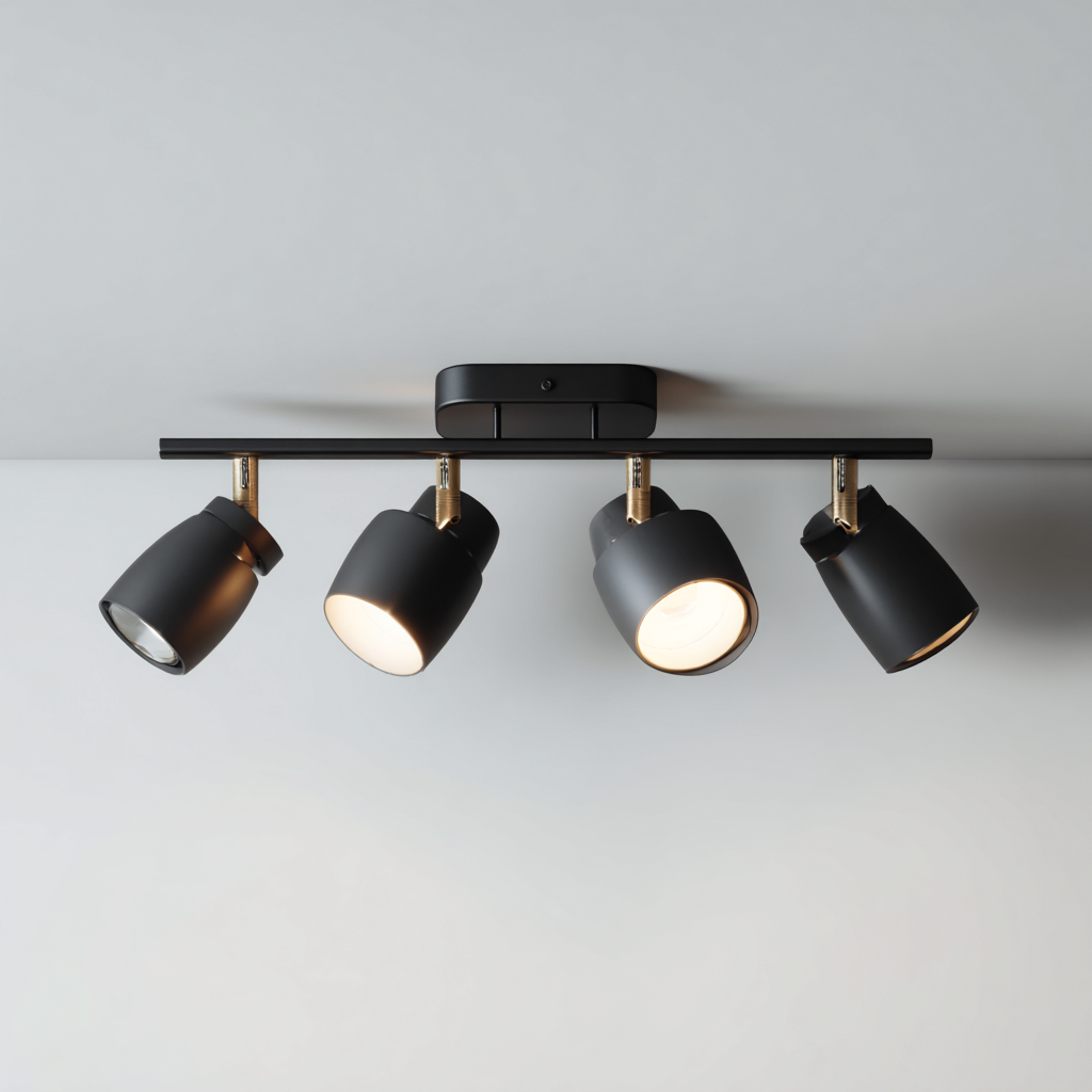 Plafonnier - métal - 62x10x17 cm - noir - design moderne-Nicheara