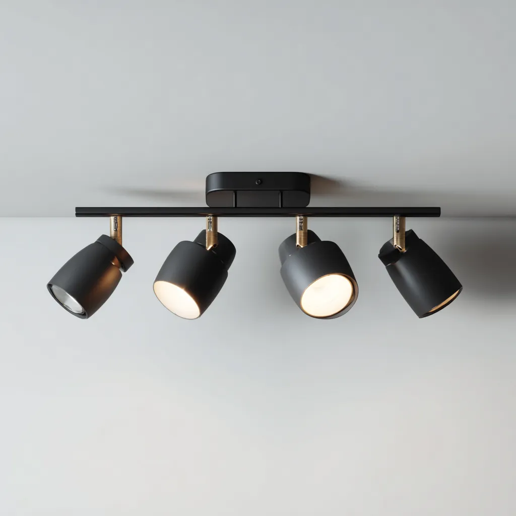 Plafonnier - métal - 62x10x17 cm - noir - design moderne-Nicheara