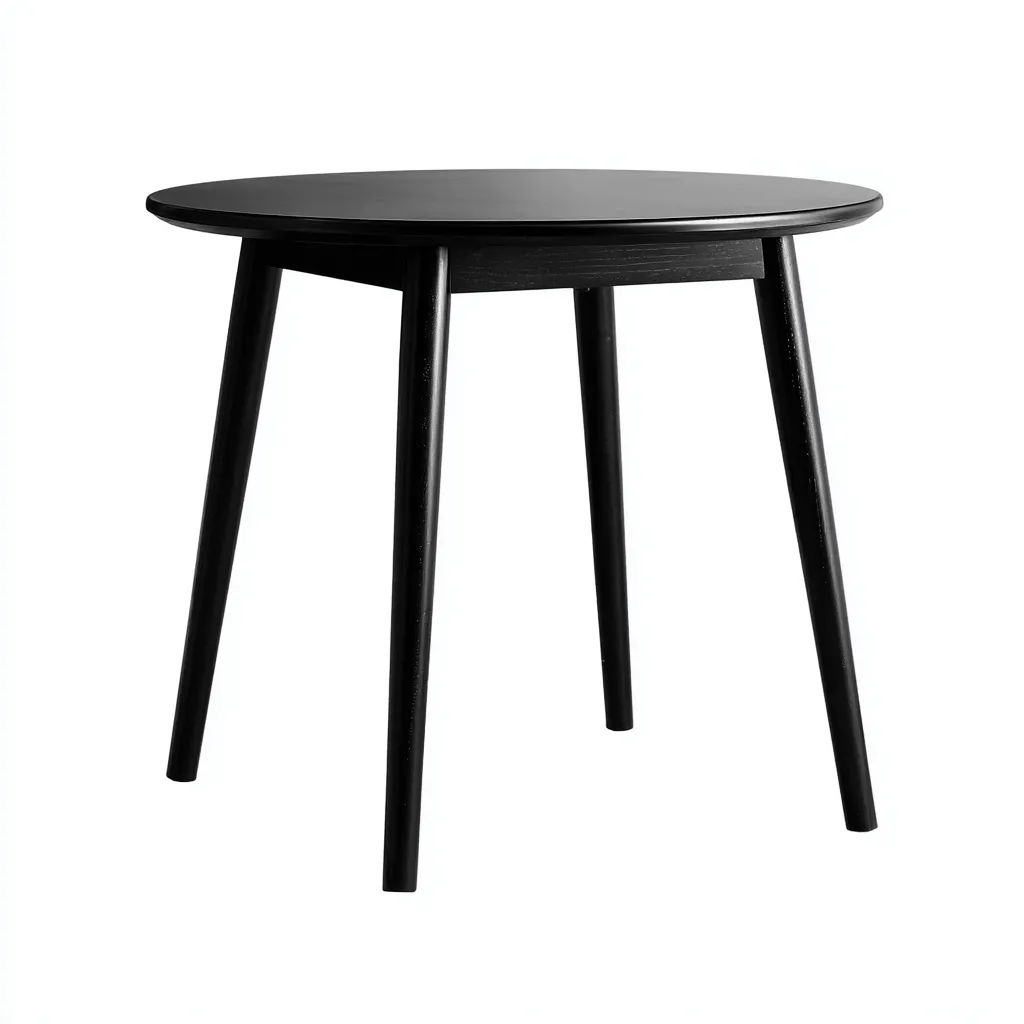 Table à manger - bois - 90x90x74 cm - noir - style moderne-Nicheara