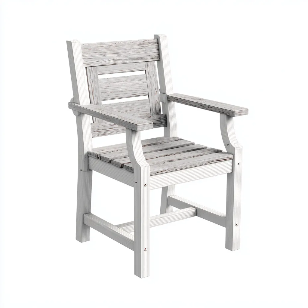 Fauteuil de jardin - Bois - 64x66x92 cm - Blanc-Gris - Classique-Nicheara