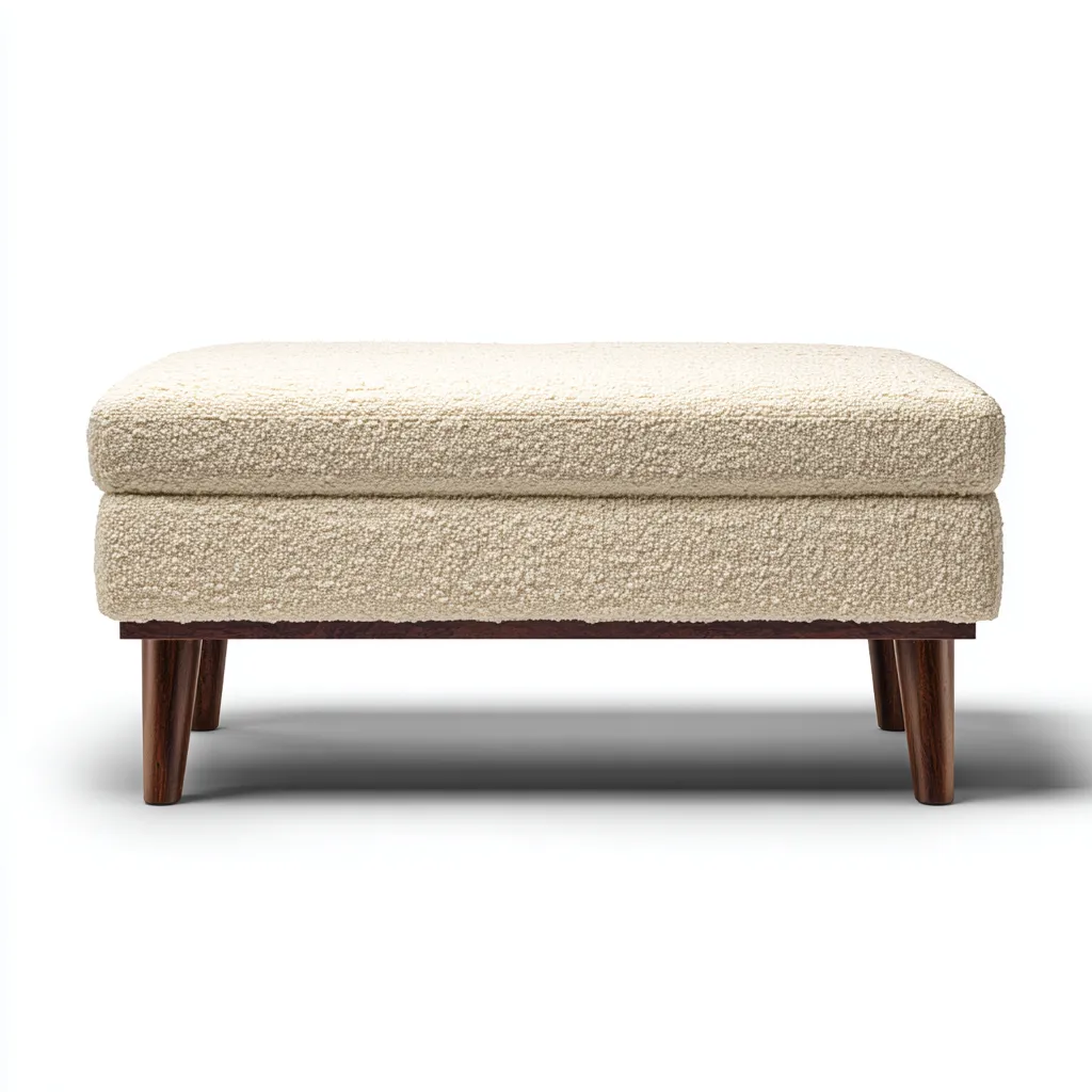 Banc de lit-bois-tissu-98x40x44 cm-beige-design moderne-Nicheara