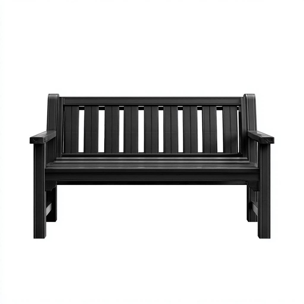 Banc de jardin - plastique - résine - 125x58x89 cm - noir - style moderne-Nicheara