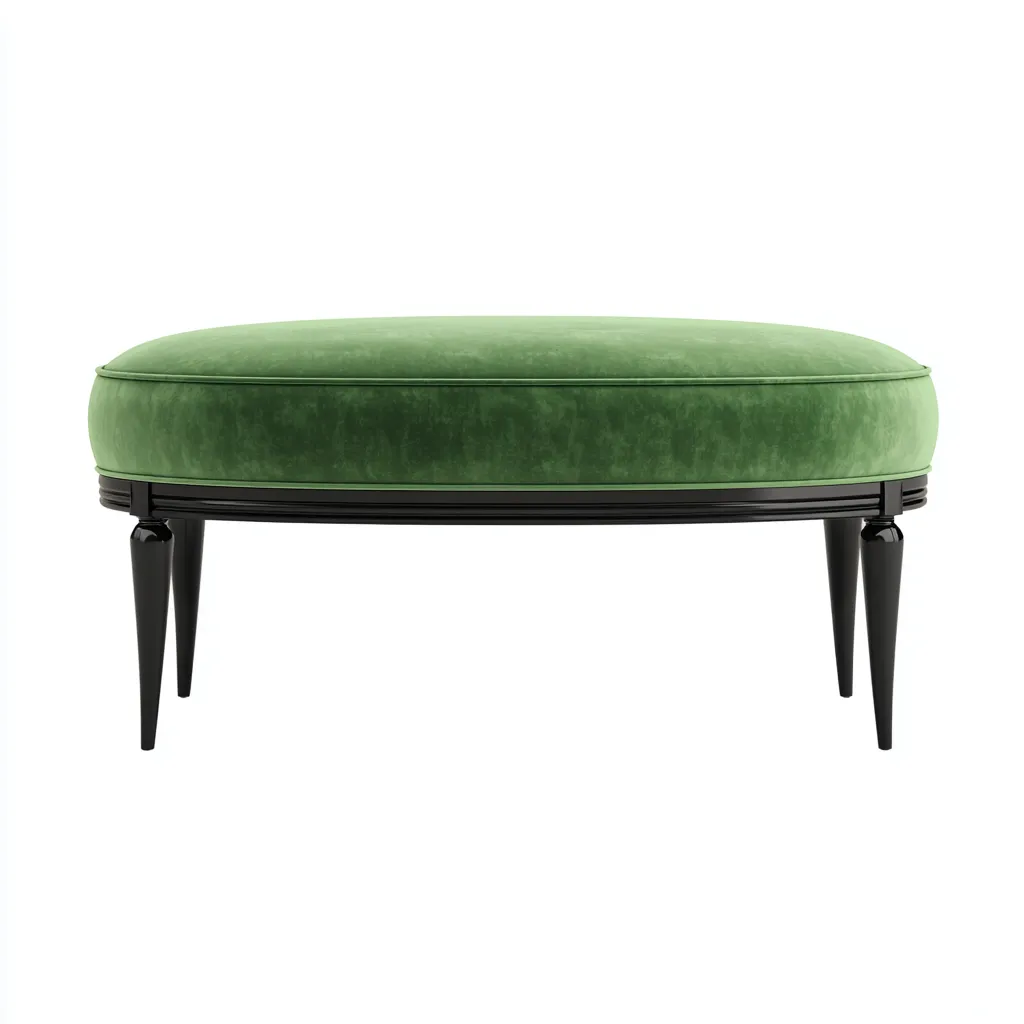 Banc de lit-métal-tissu-120x45x48 cm-vert-design contemporain-Nicheara