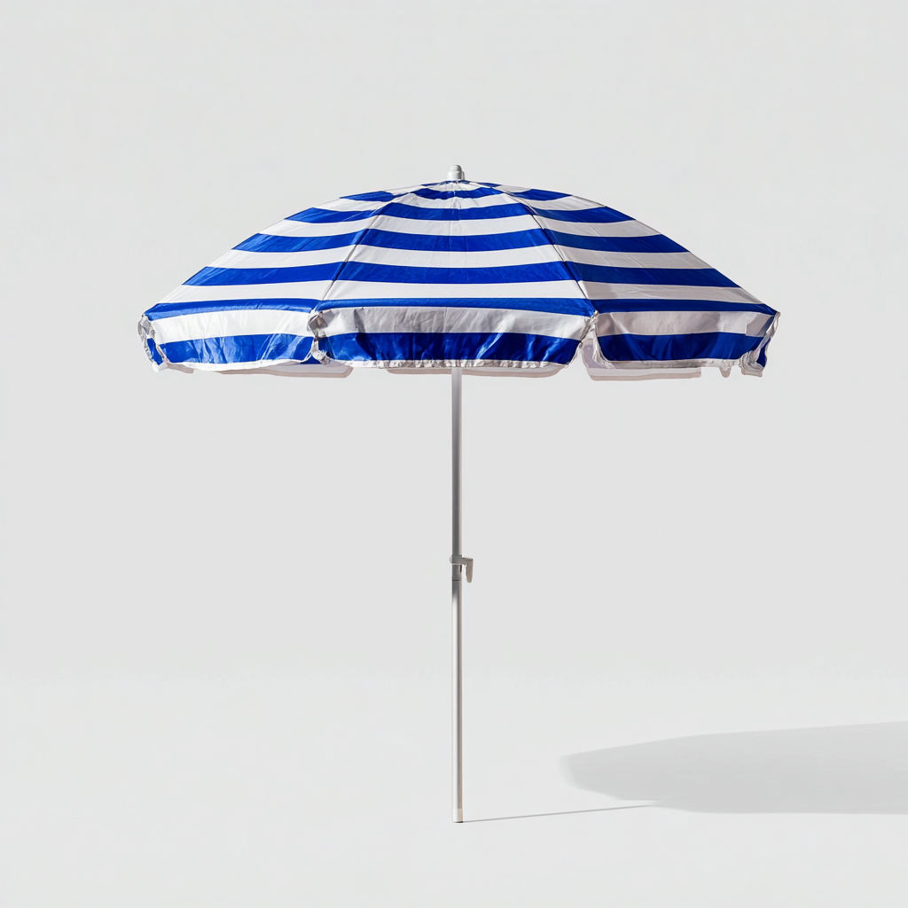 Parasol de jardin - Aluminium - Toile polyester rayée bleu-blanc - 180x180x210 cm - Design classique-Nicheara