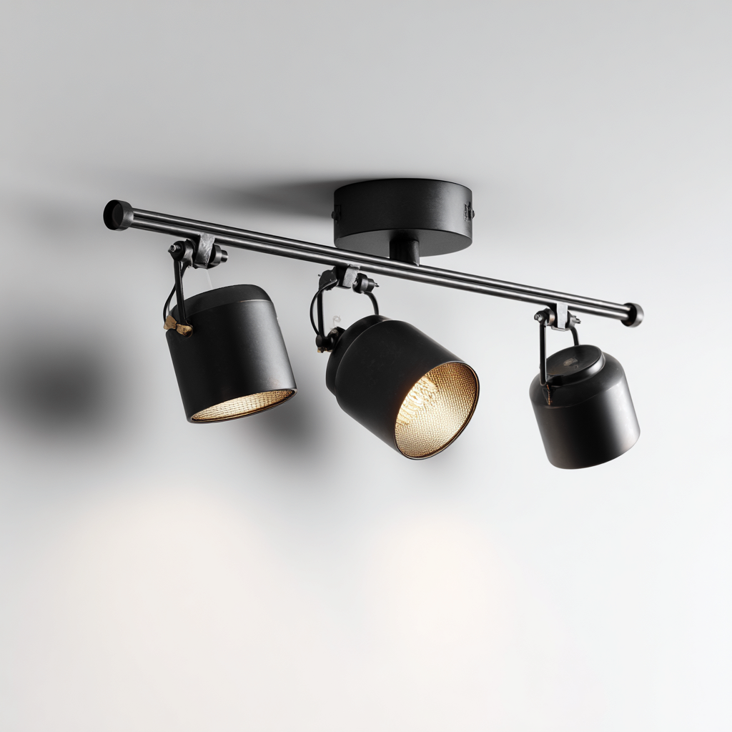 Plafonnier - métal - 56x9x18 cm - noir - design moderne-Nicheara