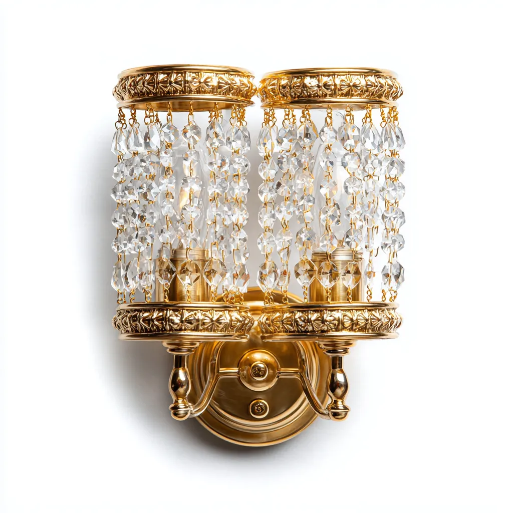 Applique murale - métal-verre - 27x15x32 cm - or-verre transparent - style décoratif classique-Nicheara