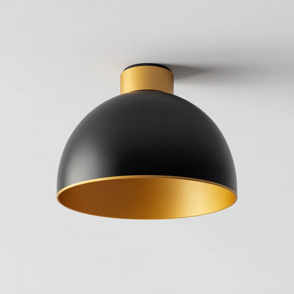 Plafonnier - métal - 28x28x20 cm - noir-doré - design moderne-Nicheara