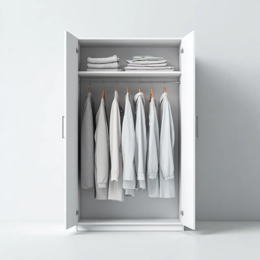 Armoire-bois-120x60x210 cm-blanc-design moderne-Nicheara