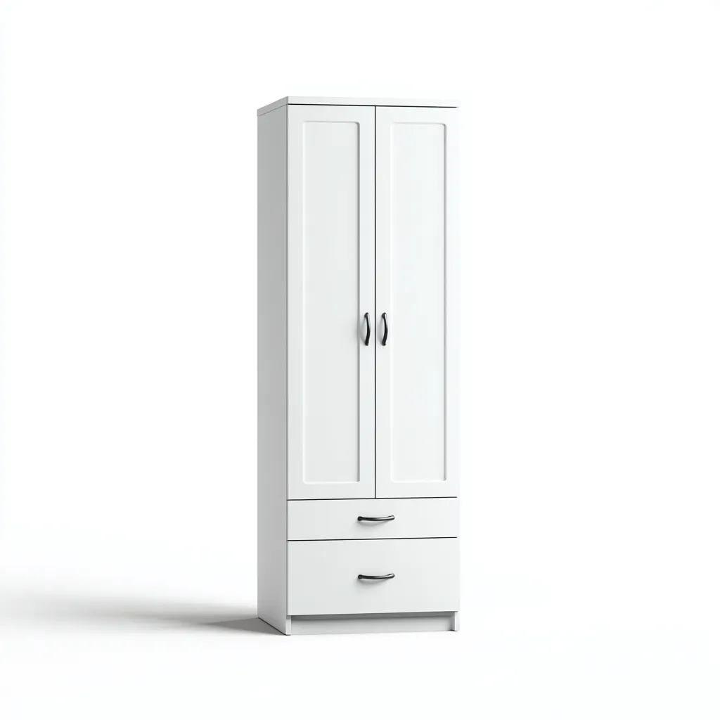 Armoire-bois-85x50x195 cm-blanc-design moderne-Nicheara