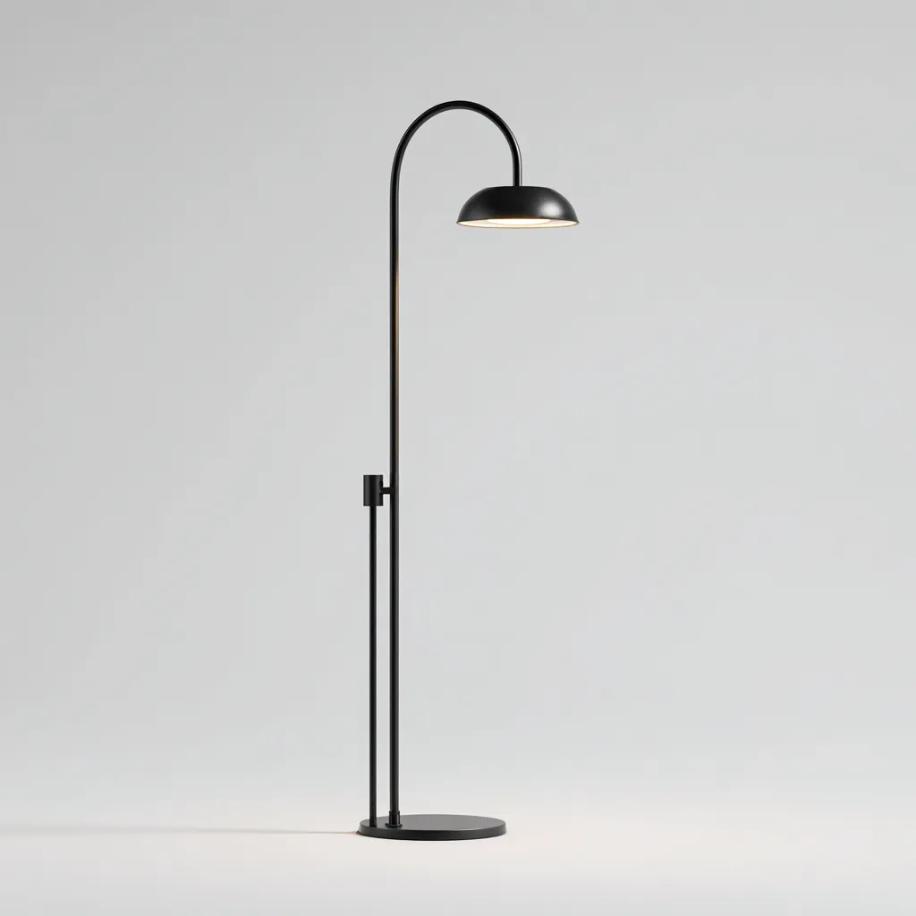 Lampadaire - métal - 30x25x155 cm - noir - design moderne minimaliste-Nicheara