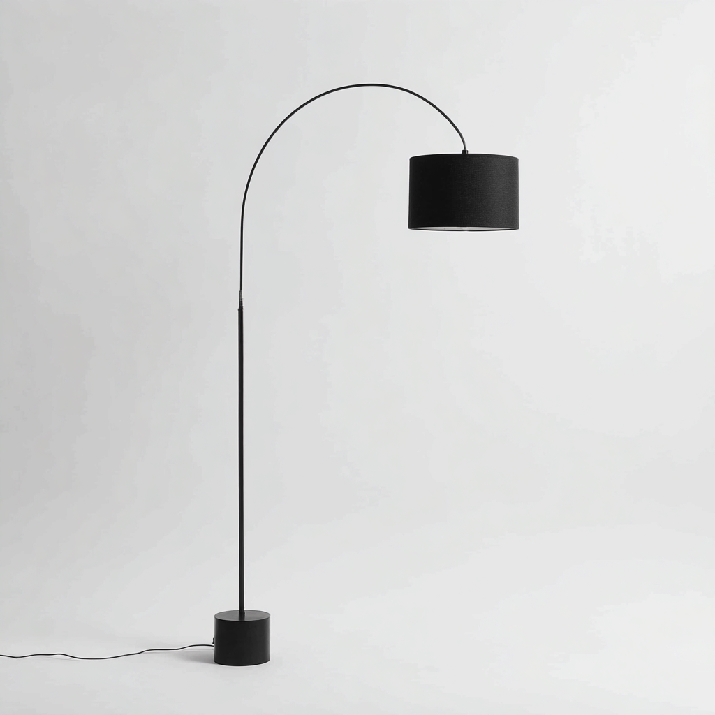 Lampadaire-métal-45x36x182 cm-noir-style moderne-Nicheara