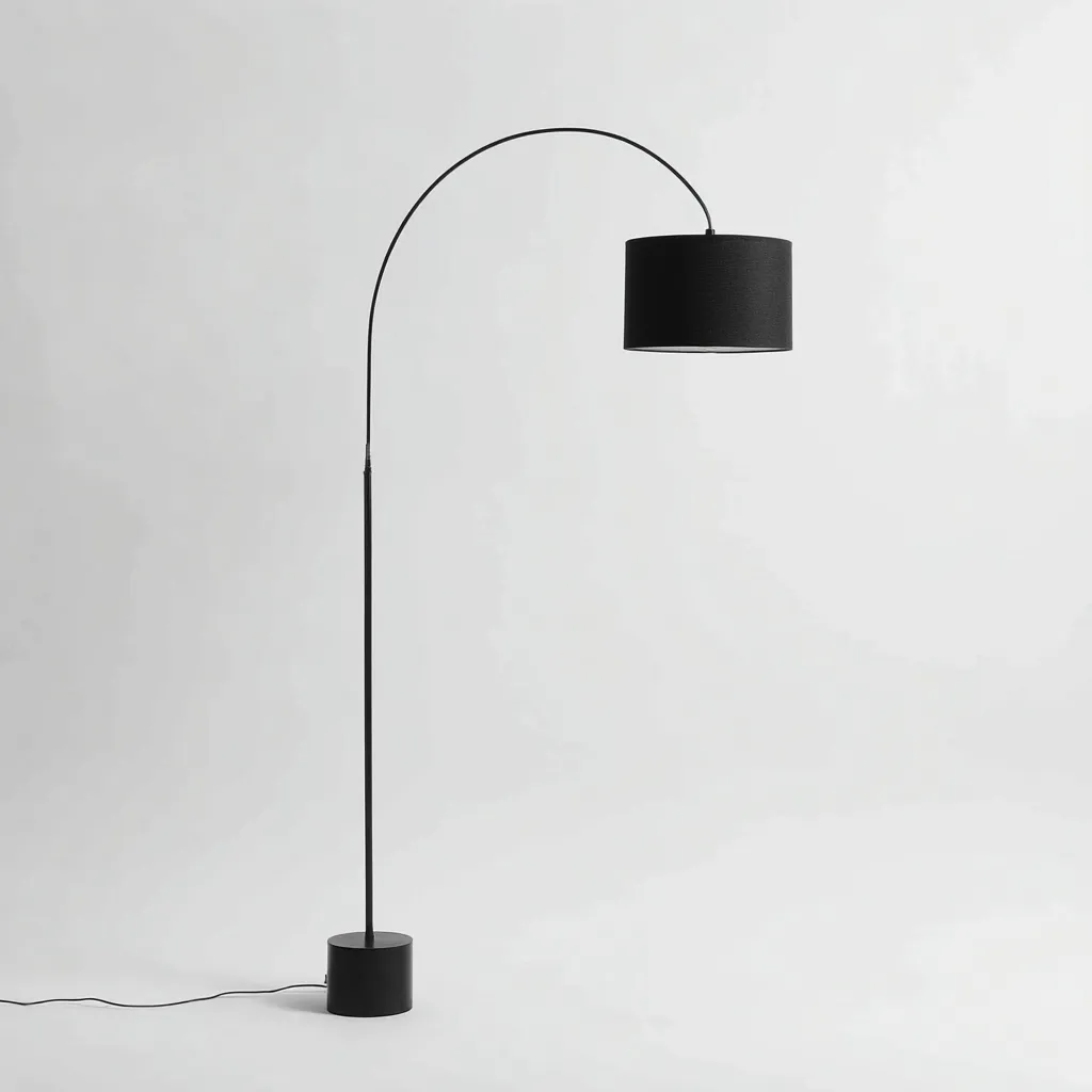 Lampadaire-métal-45x36x182 cm-noir-style moderne-Nicheara