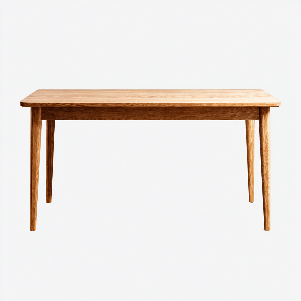 Table à manger - bois - 160x85x76 cm - chêne naturel - style contemporain-Nicheara