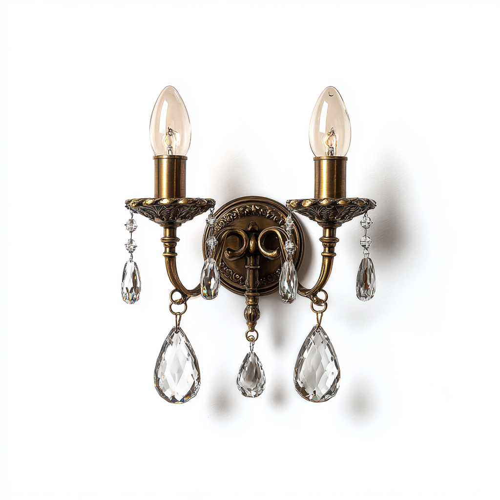 Applique murale - métal-verre - 28x18x32 cm - bronze-verre transparent - style classique-Nicheara